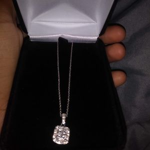 Diamond Necklace 1/2 ct Princess cut white gold